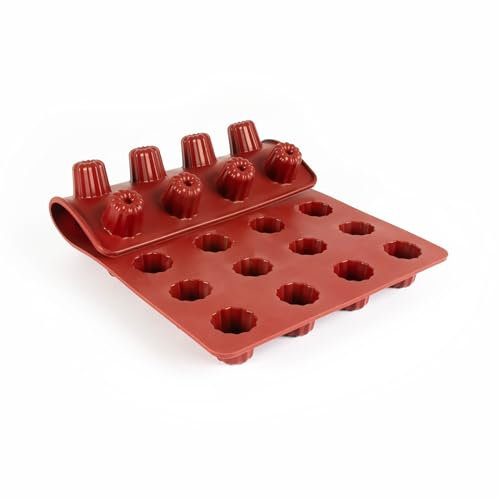 Maé - Moule Mini Cannelé 28 Alvéoles - Silicone Alimentaire Premium Anti-Adhérent - Souple, Démoulage Facile et Net - Résistant T° -45°C / +280°C - 8 ml