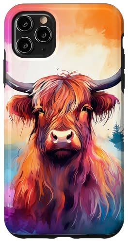 Highland Cow Watercolor Art Case for iPhone 11 Pro Max