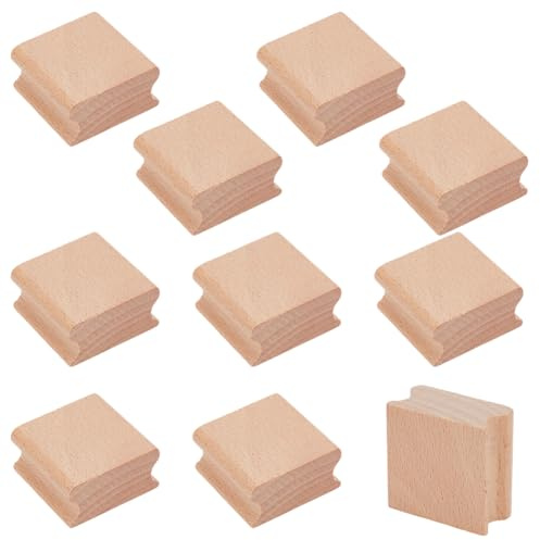 WEBEEDY 10 STK. Leerholz Gummistempel Halter Hartes Holz Gummistempel Schnitzholz Gummistempel Halter Für Bastelarbeiten Quadratische Nut Holzblöcke Für Lasergravur Und DIY (40x40x20mm)