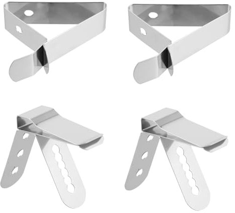 Ciieeo 4pcs Stainless Steel Thermometer Clips Baking Probe Holder for Coffee Cups and Deep Fryer, Bbq Cooking Temperature Fixing Clamp Set