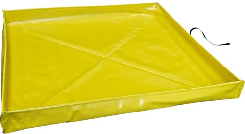 eurokraft basic | Kleingebinde-Faltwanne | Aus PVC, Farbe gelb, Auffangvolumen 172 l