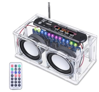 Dytabepl DIY Elektronik Löten Bausatz, FM Radio Bluetooth Lautsprecher Kit, Digitalradio mit LCD Display 87,5-108 MHz DIY-Lötprojekt-Übungs-Elektronik-Kit, FM Radio Kits