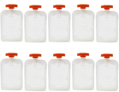 FVPKYUR 10 Pièces Kit De Sacs De Nourriture Pour Bébé, Gourdes Réutilisables Pour Compotes Et Purées, Pochette Gourde Réutilisable Aliments, Sac Pour Nourriture De Bébé Pour Yogourt Pochettes