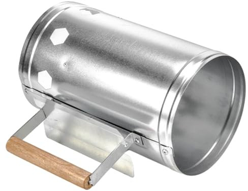 Sosoport Tragbarer Holzkohleeimer aus Metall mit Schnellem Ausgießer und Bruchfestem Design für Garten Grillen und Camping im Freien