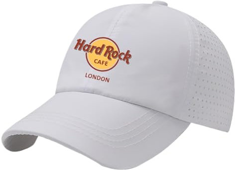 Bluxir Baseball Caps Für Herren Ha-rd Ro-ck Ca-fe,Verstellbare Cap Sonnenhute,Erwachsenen Mütze Für Alle Jahreszeiten, Jahreszeiten(White)