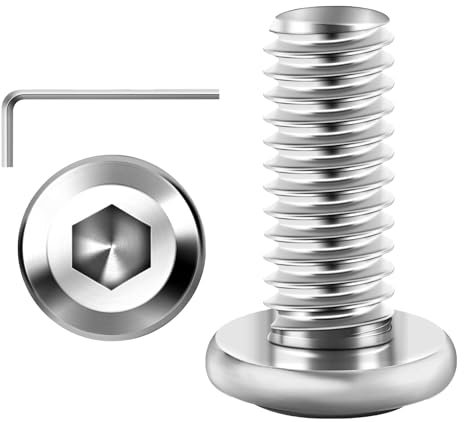 Lot de 20 vis à tête plate M4 x 12 mm avec six pans creux en acier inoxydable A2 V2A, filetage complet avec clé à six pans creux