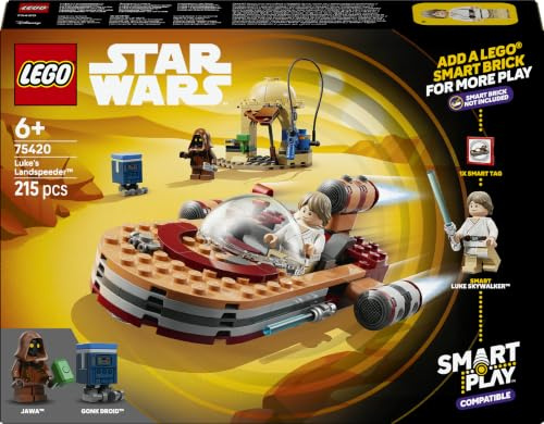 LEGO Star Wars 75420 SMART Play: Luke's Landspeeder - Compatible Interactive Toy Set incl. SMART Tag and Luke Skywalker Minifigure - Gift Idea for 6+ Year Old Boys, Girls & Adult Fans