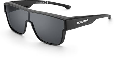 ROCKBROS Überzieh Sonnenbrille für Herren Damen, Polarisierte Fahrradbrille über Brillenträger UV400 Schutz, Sportbrille Blendschutz für Outdoor-Sport Radsport Laufen Autofahren Angeln Reisen