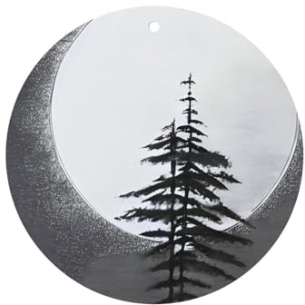 Moon Pine Tree Car Air Fresheners Set of 4-Lavender Scented Hanging Cards for Vehicle Interior, Double-Sided Printed Fragrance Decor for Car Home Closet