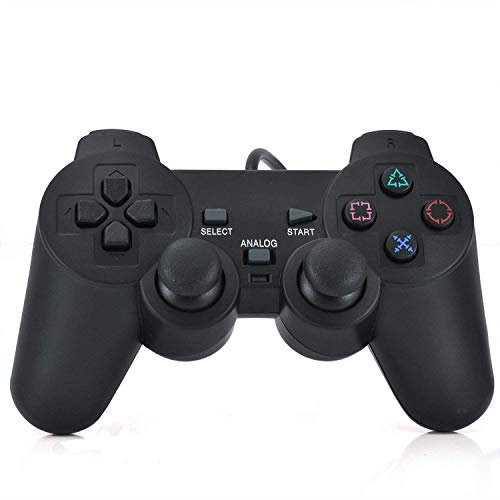 giZmoZ n gadgetZ Wired Dual Shock Controller per PS2 Playstation 2 Gamepad Black