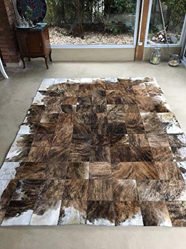 Vip-leather NEU KUHFELL Patchwork Teppich Cod 1827 (120 cm x 180 cm)