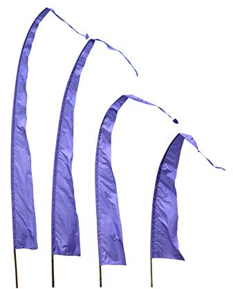 Balifahne 3 m Flieder, violett Mit Stange | Umbul Gartenfahne Original Flagge | Yoga Fahne| Boho Dekofahne | Hochzeitsdeko & Event-Banner | Windfahne, Flag| Geschenk für Gartenfreunde