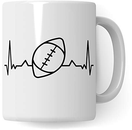 Taza de regalo de fútbol americano, taza de fútbol americano con texto en alemán Footballspieler