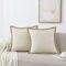NordECO HOME 2er Set Kissenbezug 50x50 cm Weiß Deko Kissen Leinen mit Verstecktem Reißverschluss Kissenhülle Dekorative Sofakissen für Sofa Schlafzimmer