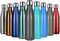 flintronic Bouteille d'eau Isotherme, 500ml Bouteille d'eau en Acier Inoxydable sans BPA Réutilisable Double Paroi Isolée sous Vide Gourde Isothermes pour Sport, Voyage avec Porte-gobelet et Brosse