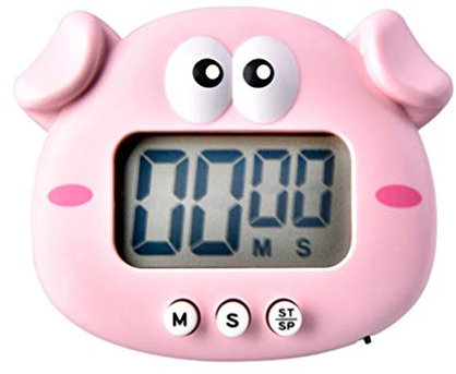 iplusmile Digitaler Kochtimer, Cartoon Großer Bildschirm Digitaler Küchentimer Magnetisch Stoppuhr Timer mit Uhr, Countdown-Timer Mini KochTimer (Ohne Batterie)