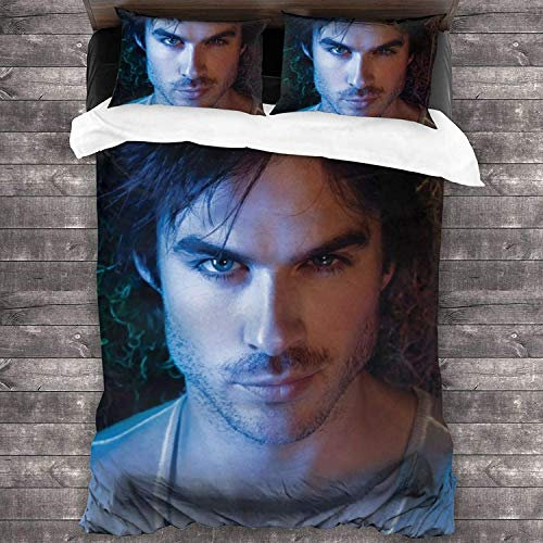 NICHIYO The Vampire Diaries Bettwäsche-Set - Bettbezug und Kissenbezug, Mikrofaser, 3D-Digitaldruck dreiteiliger Bettwäsche (8,Single 135 * 200cm)