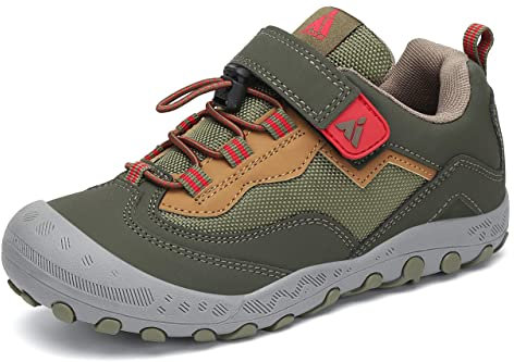 Mishansha Wanderschuhe Kinder Sports Sneaker Mädchen Laufschuhe Leicht Turnschuhe Outdoor Trekkingschuhe Grün 34