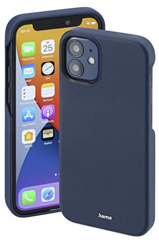 Hama Hülle für Apple iPhone 12 mini kompatibel mit MagSafe (Magnetische Hülle für induktives Laden, Handyhülle schützt vor Stößen, Kratzern und Schmutz, Elegantes Case aus Kunstleder) blau