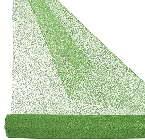 1 Rolle CRAQUELEE Dekostoff, Netzstoff z.B. Tischläufer, Tischdecke, Tischband. 10m lang. 40cm breit. Farbe: GRÜN