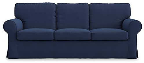 MASTERS OF COVERS Sofahusse Kompatibel mit IKEA Ektorp 3-Sitzer-Sofa, Ersatzbezug, Handgefertigt, 100% Baumwolle