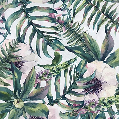 HEKO PANELS Stoff Oxford Wasserdichte Meterware CanvasPolyester Stoff Zum Nähen Nähstoffe Möbelstoffe Dekostoffe Handwerken Wasserabweisend Blickdicht Blumen Blätter Wasserfarbe 100 x 160 cm