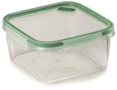 Snips, Recipiente cuadrado para Alimentos 1.40 LT, Contenedor en Tritan Renew, Envase para Alimentos en Plástico reciclado 18 x 18 x 8.50 cm, Made in Italy, 0% libre de BPA y ftalatos