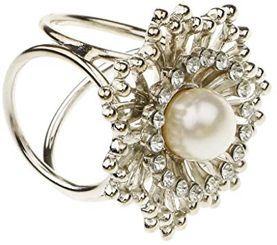 Sharplace Mode Frauen Triple Schals Seidenschal Schnalle Clip Halter Brosche Schmuck, Silber