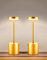 Seihoae 2pcs Kabellose Tischlampe, tragbare kleine LED Außenlampen, wiederaufladbare akku Schreibtischlampen, tischlampe dimmbar für Schlafzimmer/Restaurant/Drinnen und draußen, Gold set of 2