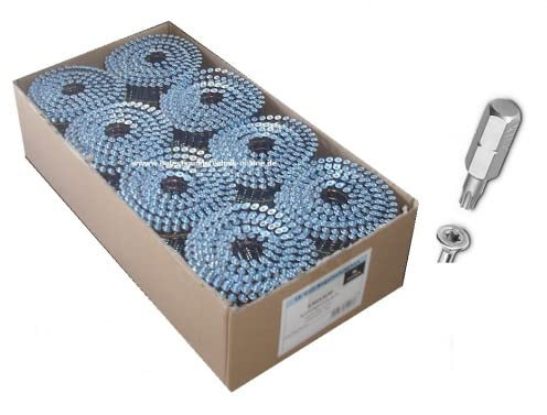 3,5x45mm TX20 verzinkt 16° Nagelschrauben draht für Coilnagler Paslode Bostitch