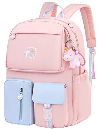 Amythe Kinderrucksack Mädchen,Rucksack Kindergarten,Schulranzen Mädchen 1-3. klasse, Leichte und Wasserdichte Nylon Schultasche für Kinder im Alter von 6-10 Jahren