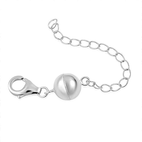 SHOP LC Magnetische Kettenverlängerung Silber 925 | Roségold & vergoldeter Kettenverschluss für Halskette Armband Fußkettchen