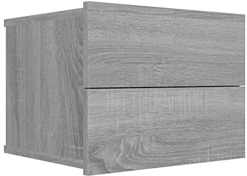 vidaXL Nachttisch Nachtschrank Nachtkonsole Nachtkommode Schlafzimmer Schrank Kommode Nachtkästchen Hängend Grau Sonoma 40x30x30cm Holzwerkstoff