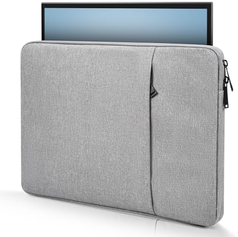 15.6 Inch Portable Monitor Case Carrying Sleeve | Compatible with Anyuse YxK Forhelp Newsoul KYY/ASUS Zenscreen 15.6 Portable Monitors Computer Bag,Size-15x10.8 Light Grey
