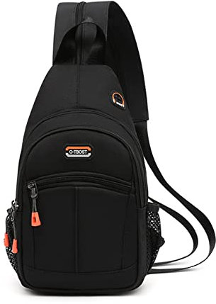 FANDARE Damen Brusttasche Sling Bag Schulrucksack Sporttasche Herren Schulranzen Umhängetaschen Crossover Rucksack Schultertasche für Outdoor Reisen Camping Wanderrucksäcke Daypacks Schwarz A