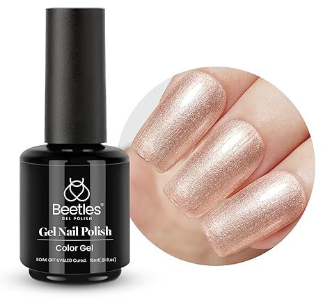 Beetles Nude Gel Nagellack 1Pcs 15ml Pastell Nude Rosa Milchig Neutral Einfarbig UV LED Nagellampe Nagelkuns Maniküre Heimwerken Solides Gel Nageldesign DIY Geschenke für Frauen 0.5OZ