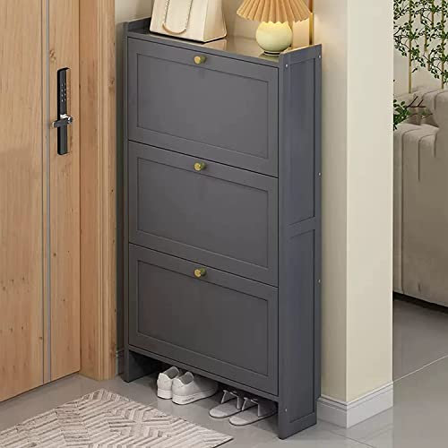 GCCSSBXF Schuhschrank, moderner Schuhschrank mit 2/3 Klapptüren – schmales verstecktes Schuhregal für Eingangsbereich, Schlafzimmer, Flur – freistehendes Design für die Organisation von Schuhen
