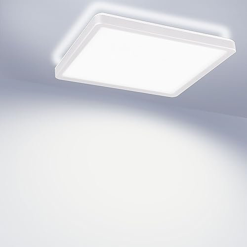 max K O M F O R T LED Deckenlampe LUCKY eckig weiß 18W Neutralweiß Lampe 230V Aufputzlampe Deckenleuchte Leuchte Flach Indirekte Beleuchtung
