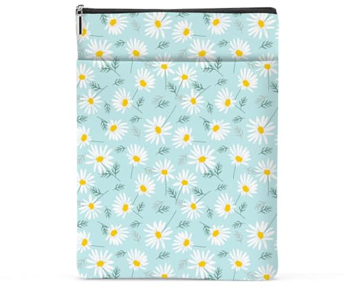 Büchermappe mit Blumenmuster, wasserdicht, Reißverschluss-Fronttasche für Damen und Mädchen, Mehrfarbig. 100, 8.6 X 11.5, Modern