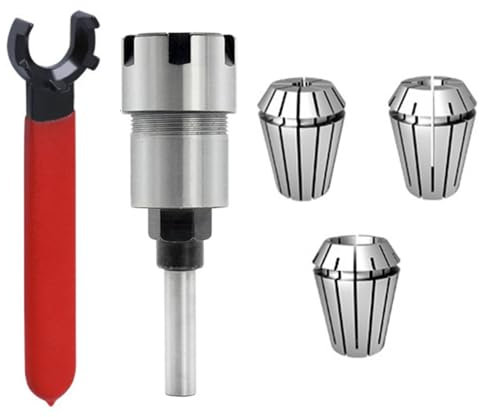 Tige de 8 mm, mandrin d'extension de tige en métal avec adaptateur de serrage pour fraises de toupie, support de tige de fraisage CNC pour projets de travail du bois