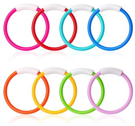 FYOBOT 8 Piezas Anillos de Buceo Juguetes para la Piscina, Coloridos Anillos de Piscina para Niños, Entrenamiento Subacuático, Juguete de Anillo de Buceo para Piscina para Niños