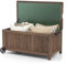 COSTWAY Coffre de Rangement en Bois de Sapin 213L avec Doublure Amovible Imperméable, Banc de Rangement Extérieur à Roulettes Charge 50KG pour Terrasse Jardin 114 x 58,5 x 51 cm, Marron