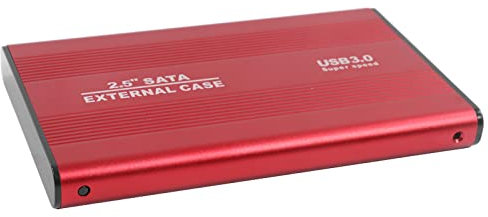 Caja de Disco Duro de 2,5 Pulgadas, 4 TB con Indicación LED Cajas Externas USB 3.0 de Aluminio con Carcasa Intercambiable en Caliente para Computadora Portátil de Escritorio Rojo