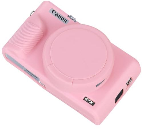 BOVKE Silicone Cover Rubber Soft Camera Case for Canon Powershot G7 X Mark III Digital Camera, Pink