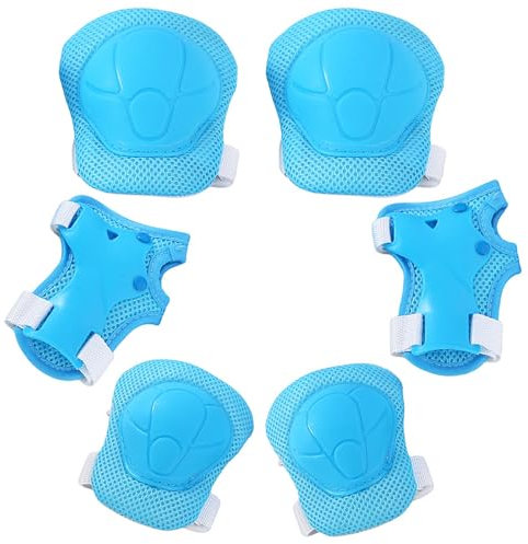 Qaestuan Rodilleras y Coderas Niño, Protecciones Patines Niña y Niño, Protectores Patines en Línea, Rodilleras Coderas y Muñequeras, Equipo de Protección para Ciclismo Monopatín Patinaje, Azul