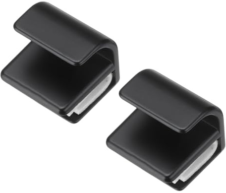 sourcing map 2pcs Glass Door Pull Handles, Zinc Alloy Door Clips Pull Handles with Screw Shower Glass Door Knob Handles for 3-5mm Glass Display Cabinet Furniture Cabinet Drawer Black