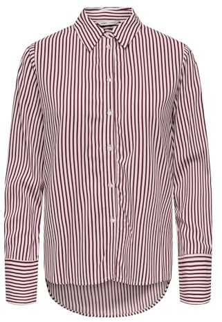 ONLY Damen Onlberit Life L/S Shirt WVN Hemdkragen Langarmhemd Für Den Alltag, Burgundy, M