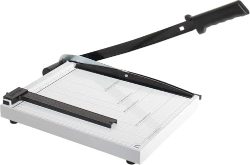 Hebelschneider A4 aus Metall, Papier Schneidemaschine für Foto, Upgraded 12Inch Paper Cutter, Precision Guillotine Paper Cutter for Craft Paper, Coupons, Labels and Photos