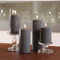MARELIDA LED Kerzen Deluxe Homeart 4er Set LED Echtwachskerzen mit Fernbedienung und Batterien (grau)