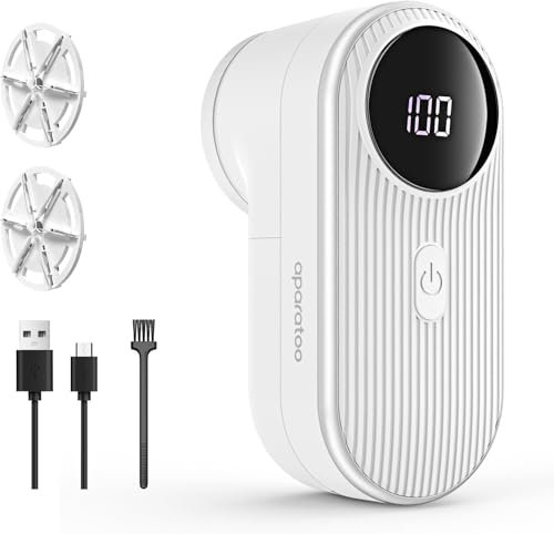 Rasoir Anti Bouloche, Anti Bouloche à 3 Vitesses, 5 W Rasoir Bouloche Rechargeable avec écran LED, Rasoir à Pull pour vêtements, Pulls, Meubles, Laine, Tapis,White